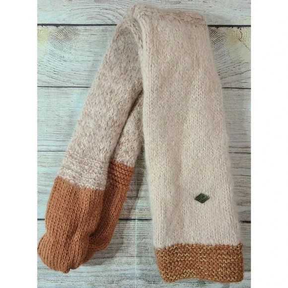 Emilime Women's Scarf Peach Dusty Rose Handmade Alpaca Wool Blend 66" x 12" - Picture 2 of 5